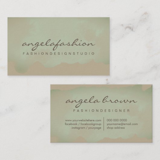 Abstracte Waterverf Zachte verf Visitekaartje (Voorkant / Achterkant)