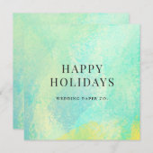 Abstracte Waterverf Zakelijke Kerstmis Feestdagenkaart (Voorkant / Achterkant)