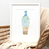 Abstracte Waterverf Zand & Zee Bericht in een fles Folie Afdrukken