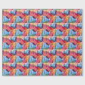 Abstracte Waterverf Zwart Wit Patroon Cadeaupapier (Vlak)