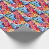 Abstracte Waterverf Zwart Wit Patroon Cadeaupapier (Hoek)