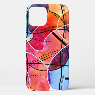 Abstracte Waterverf Zwart Wit Patroon Case-Mate iPhone Case
