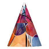 Abstracte Waterverf Zwart Wit Patroon Feesthoedjes (Achterkant)