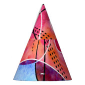 Abstracte Waterverf Zwart Wit Patroon Feesthoedjes (Links)