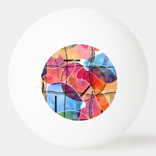 Abstracte Waterverf Zwart Wit Patroon Pingpongbal