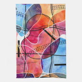 Abstracte Waterverf Zwart Wit Patroon Theedoek (Verticaal)