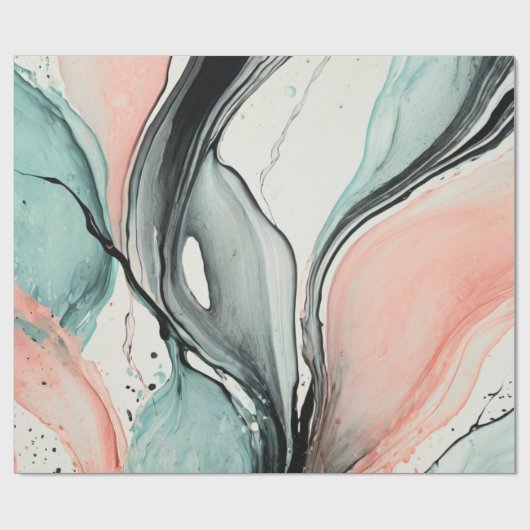 Abstracte Waterverf zwarte lijn Cadeaupapier (Vlak)