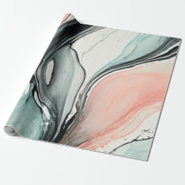 Abstracte Waterverf zwarte lijn Cadeaupapier