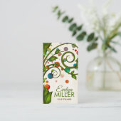 Abstracte Waterverf zwirltak Visitekaartje (Staand voorkant)