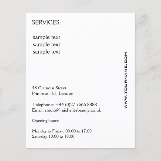 Abstracte waterverfinkt kleurrijke vrouw make-up flyer (Achterkant)