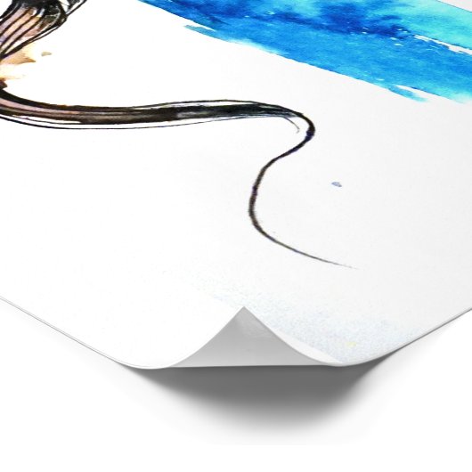 Abstracte waterverfinkt kleurrijke vrouw make-up poster (Hoek)