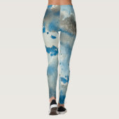 abstracte waterverfleggings leggings (Achterkant)