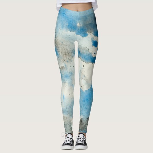 abstracte waterverfleggings leggings (Voorkant)