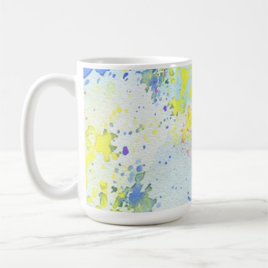 Abstracte waterverfspat pastel kunst ontwerp koffiemok (Links)