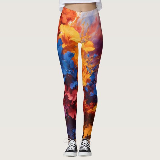 Abstracte waterverfspatspanty's leggings (Voorkant)