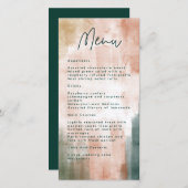 Abstracte Waterverfstreek Trouwmenu Kaart (Voorkant / Achterkant)