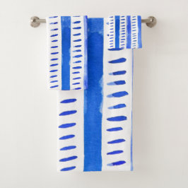 Abstracte waterverven - blauw badmat bad handdoek