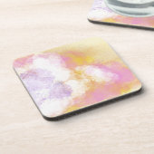 Abstracte Waterverven - Oranje achtergrond Bier Onderzetter (Linkerzijde)