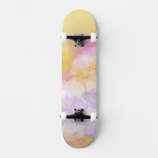 Abstracte Waterverven - Oranje achtergrond Persoonlijk Skateboard (Voorkant)