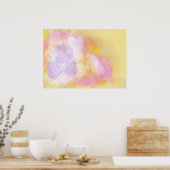 Abstracte Waterverven - Oranje achtergrond Poster (Keuken)