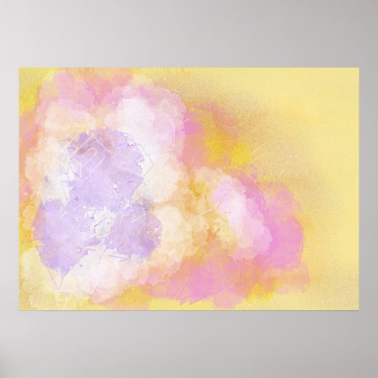 Abstracte Waterverven - Oranje achtergrond Poster (Voorkant)