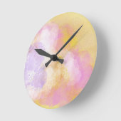 Abstracte Waterverven - Oranje achtergrond Ronde Klok (Hoek)