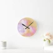 Abstracte Waterverven - Oranje achtergrond Ronde Klok (Huis)