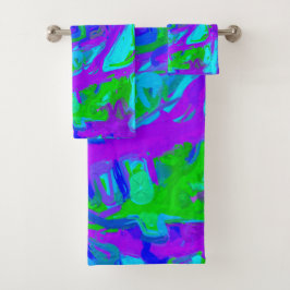 Abstracte Waterverven van Peacock Bad Handdoek