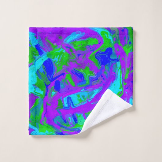 Abstracte Waterverven van Peacock Bad Handdoek (Wasdoekje)