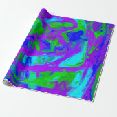 Abstracte Waterverven van Peacock Cadeaupapier (Uitgerold)