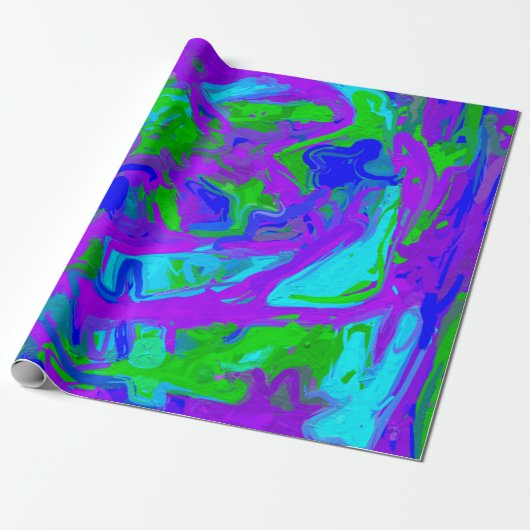 Abstracte Waterverven van Peacock Cadeaupapier (Uitgerold)