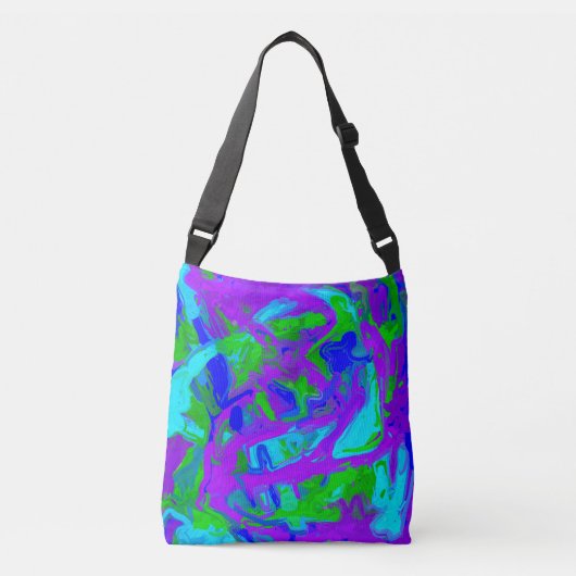 Abstracte Waterverven van Peacock Crossbody Tas (Voorkant)