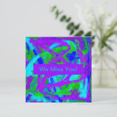Abstracte Waterverven van Peacock Kaart (Staand voorkant)
