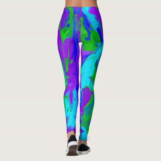 Abstracte Waterverven van Peacock Leggings (Achterkant)
