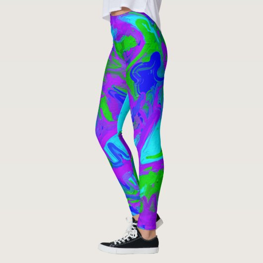 Abstracte Waterverven van Peacock Leggings (Links)