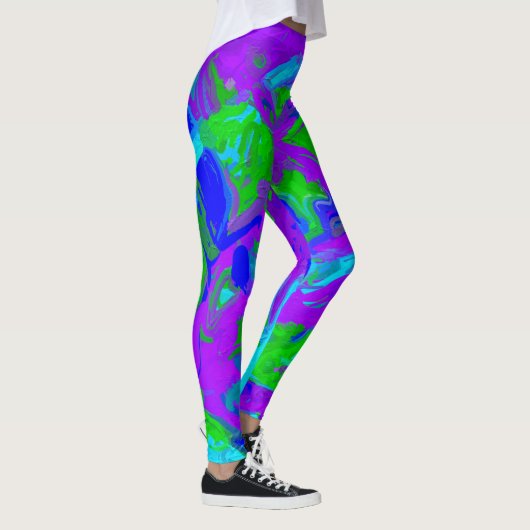 Abstracte Waterverven van Peacock Leggings (Rechts)