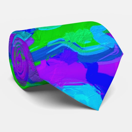 Abstracte Waterverven van Peacock Stropdas (Opgerold)