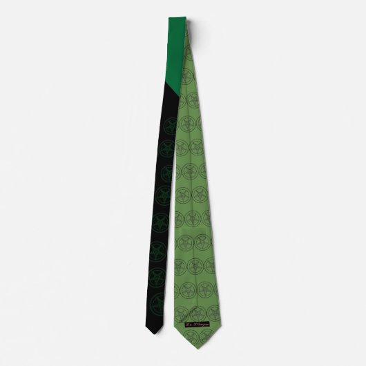 Abstracte Wave Baphomet Stropdas {groen} (Achterkant)