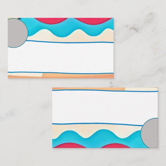Abstracte Wave Blank Kaart Visitekaartje (Voorkant / Achterkant)
