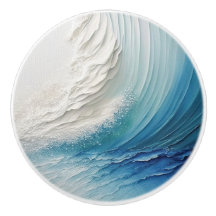 Abstracte Wave Painting Keramische knop