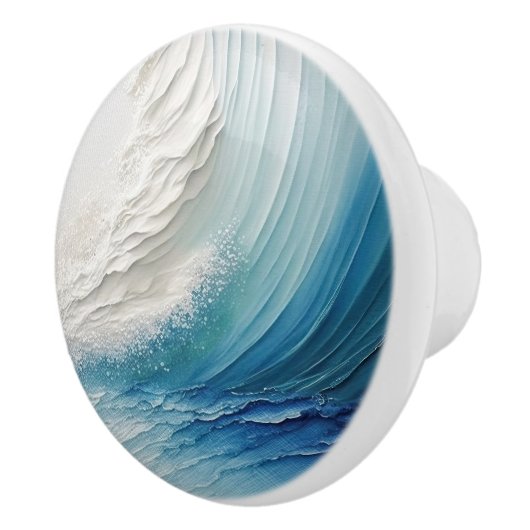 Abstracte Wave Painting Keramische knop (Rechts)