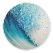 Abstracte Wave Painting Keramische knop (Voorkant)