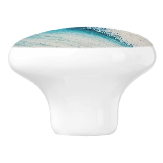 Abstracte Wave Painting Keramische knop (Zijkant)