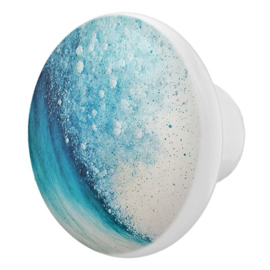 Abstracte Wave Painting Keramische knop (Rechts)