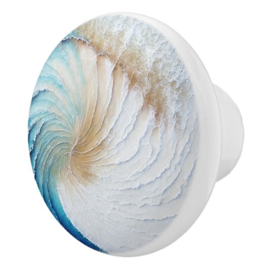 Abstracte Wave Painting Keramische knop (Rechts)