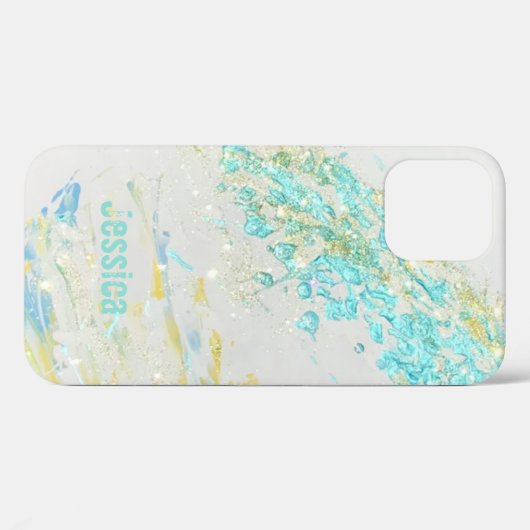 Abstracte WaVe Turquoise Persoonlijke Kunst IPhone Case-Mate iPhone Case (Achterkant (horizontaal))