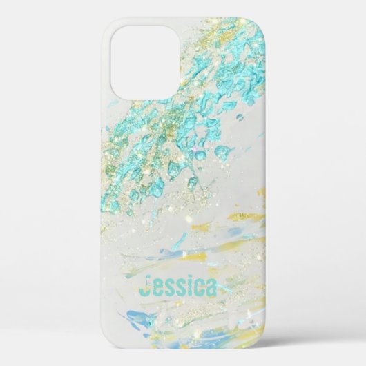 Abstracte WaVe Turquoise Persoonlijke Kunst IPhone Case-Mate iPhone Case (Achterkant)