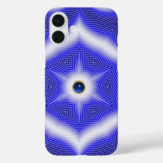 ABSTRACTE WAVEN, BLAUWE STAR EN SAPPHIRE GEMSTONE Case-Mate iPhone CASE (Achterkant)