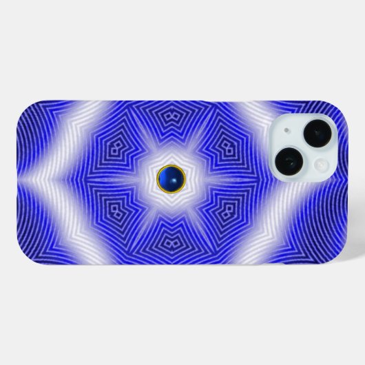 ABSTRACTE WAVEN, BLAUWE STAR EN SAPPHIRE GEMSTONE Case-Mate iPhone CASE (Achterkant (horizontaal))
