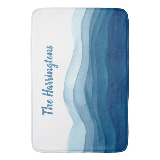 Abstracte Waves aangepaste badmatten (Voorkant Verticaal)